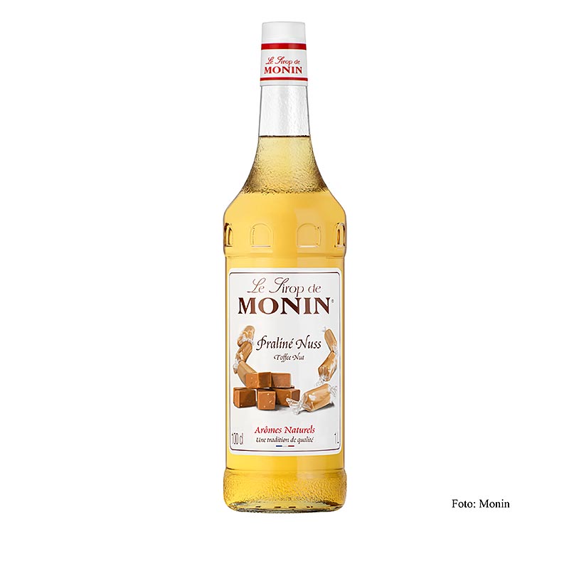 Monin Praline Nuss Sirup 1:8, 1l, Glasflasche, 1 l - Köstlicher Sirup mit dem reichen Geschmack von gerösteten Haselnüssen und Mandeln, perfekt zum Verfeinern von Kaffee, Schokoladenmilch, Desserts oder Kuchen Vielseitig, konzentriert und in praktischer 1-Liter-Glasflasche Entdecken Sie die unendlichen Möglichkeiten und verleihen Sie Ihren Kreationen einen Hauch von Luxus mit Monin Praliné-Nuss-Sirup