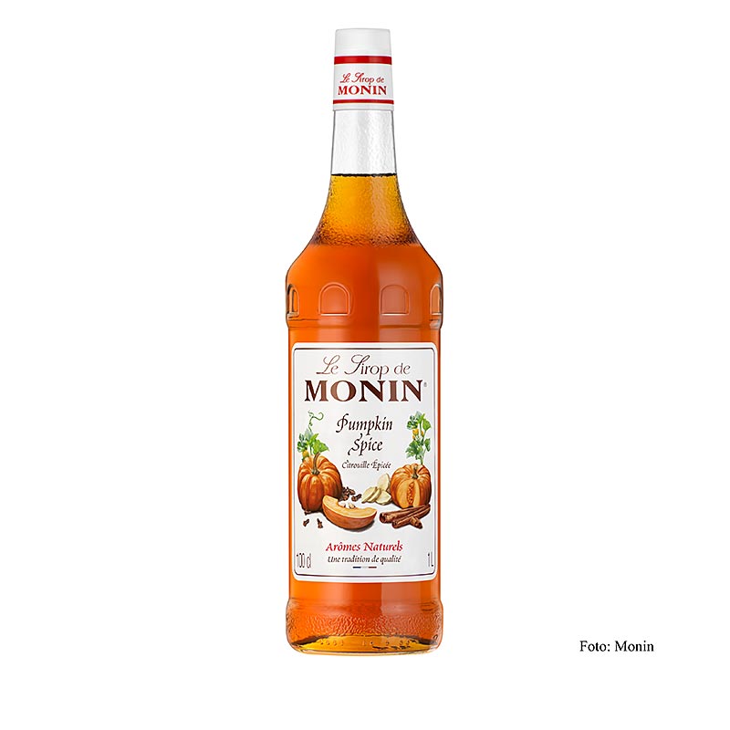 Monin Kürbissirup 1:8, 1 l - Authentischer Geschmack für Kaffee, Cocktails und Desserts, hergestellt aus natürlichen Zutaten, ideal für Hobbyköche und professionelle Baristas