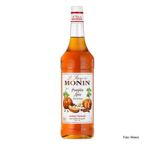 Monin Kürbissirup 1:8, 1 l - Authentischer Geschmack für Kaffee, Cocktails und Desserts, hergestellt aus natürlichen Zutaten, ideal für Hobbyköche und professionelle Baristas