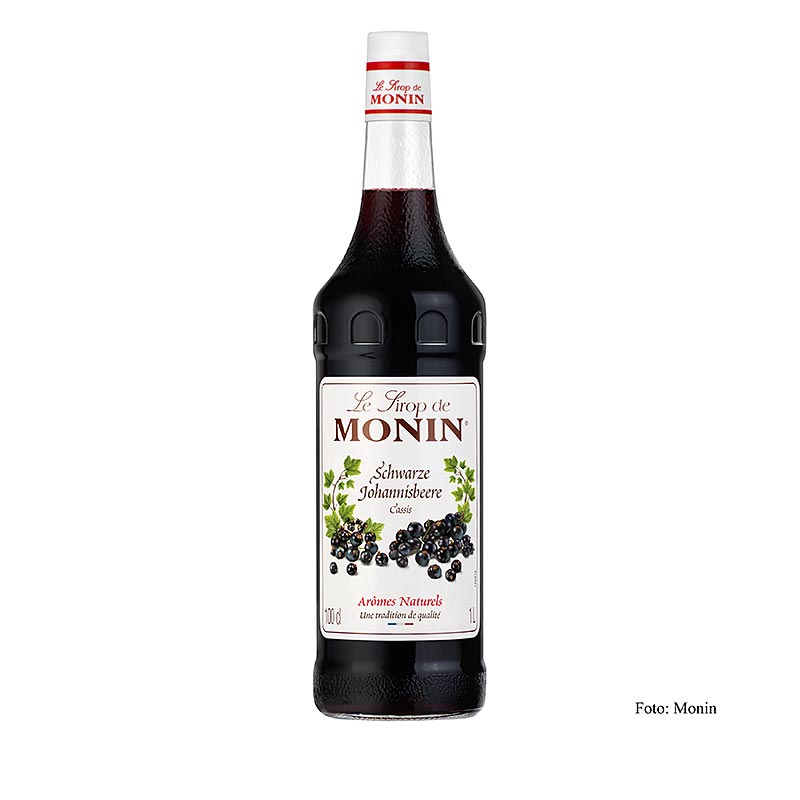 Schwarzer Johannisbeere (Cassis) Sirup von Monin, vielseitiger Sirup mit reichem, süßem und herbem Geschmack Ideal für Cocktails, Limonaden, Desserts und Torten Mischungsverhältnis 1:8, hochwertige Zutaten und authentische Aromen
