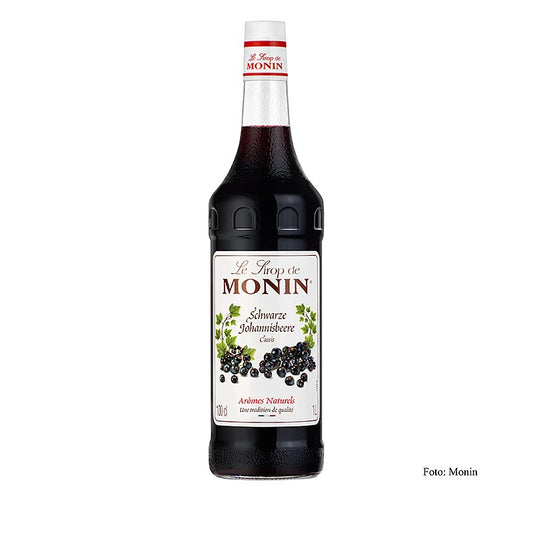 Schwarzer Johannisbeere (Cassis) Sirup von Monin, vielseitiger Sirup mit reichem, süßem und herbem Geschmack Ideal für Cocktails, Limonaden, Desserts und Torten Mischungsverhältnis 1:8, hochwertige Zutaten und authentische Aromen