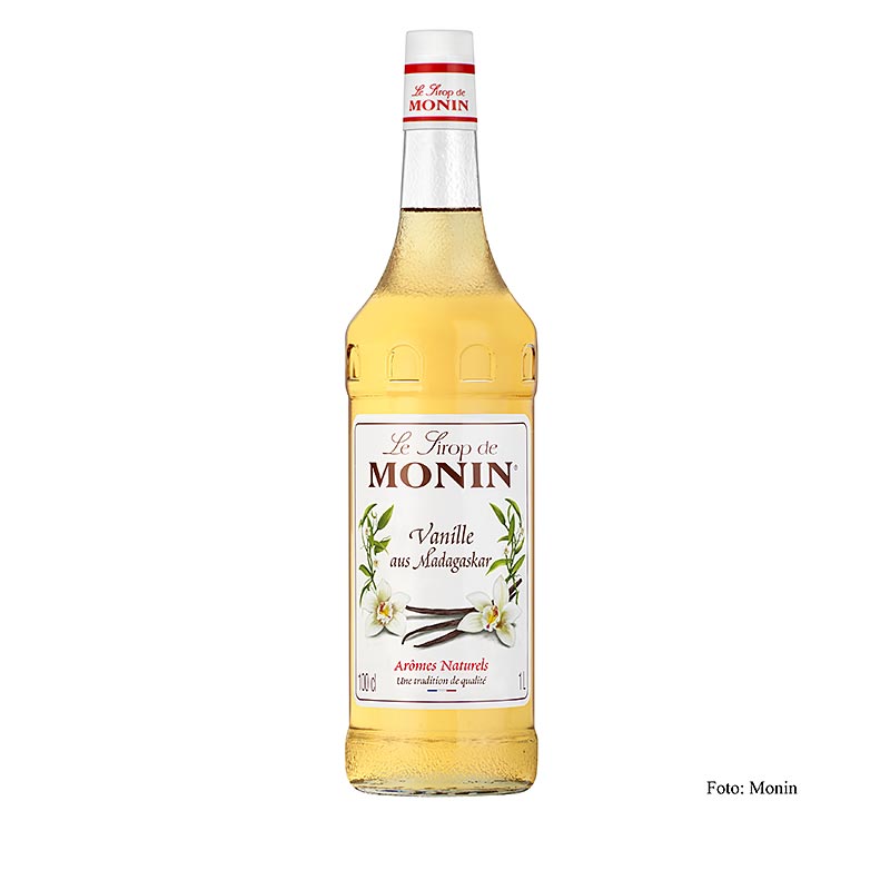 Monin Vanille Sirup 1:8, 1l, Glasflasche, 1 l - Köstlicher und vielseitiger Sirup in eleganter 1-Liter-Glasflasche, perfekt für Getränke, Desserts und mehr
