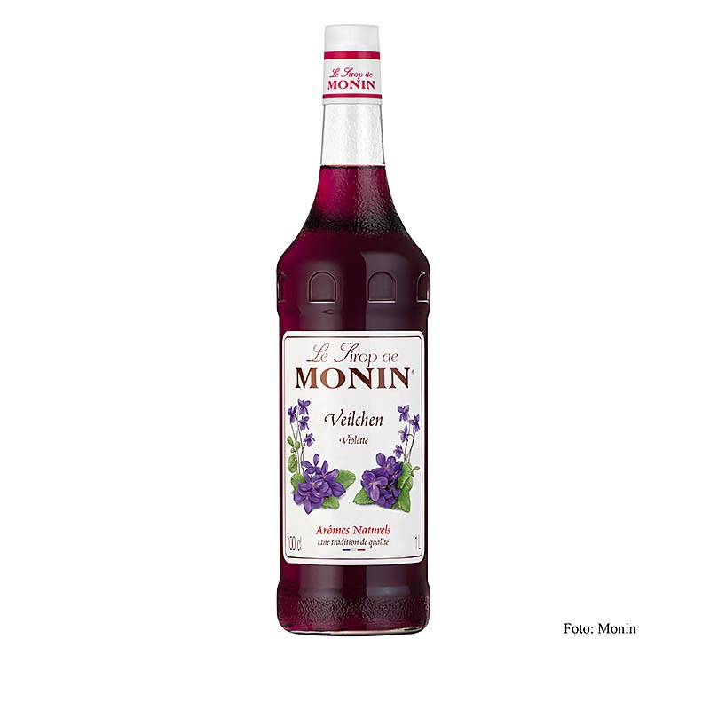 Monin Violette Sirup 1:8, 1 l - Premium-Sirup mit Veilchengeschmack, ideal für Cocktails, Limonaden und Desserts, hergestellt aus natürlichen Zutaten