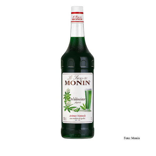Monin Waldmeister Sirup 1:8, 1 l - 1-Liter-Flasche mit zartem Wildrosenaroma, ideal für Cocktails, Limonaden und Desserts Geeignet für Gastronomen und Heimbaristas