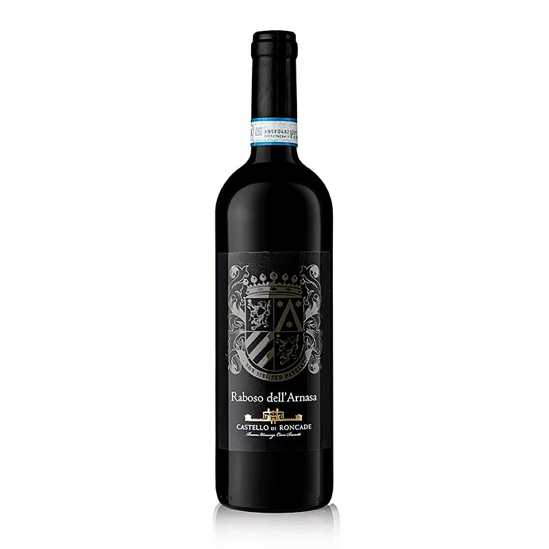 Flasche des 2018er Raboso, trocken, 13,5% Vol:, Castello di Roncade, 750 ml, ein herrlicher Rotwein aus Italien mit einem Alkoholgehalt von 13,5%