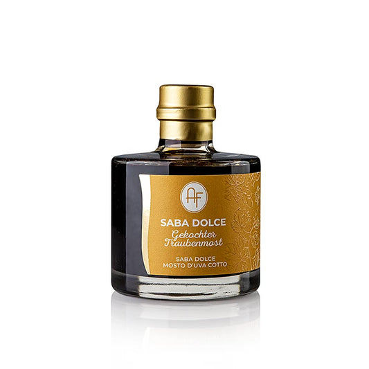 Gekochter Traubenmost Saba, Appennino, 200 ml - Luxuriöser und vielseitig einsetzbarer gekochter Traubenmost aus den Apenninen, perfekt als Süßungsmittel, Dressing-Basis und Dessert-Topping Erleben Sie den einzigartigen Geschmack von Saba