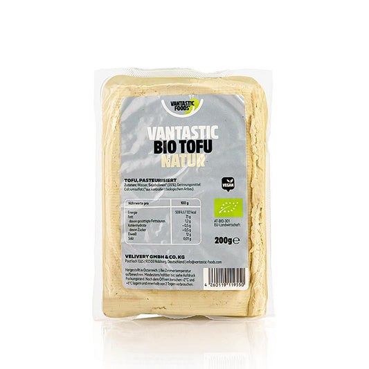 Bio-Tofu von vantastic, hergestellt aus sorgfältig ausgewählten Sojabohnen, vielseitig und proteinreich