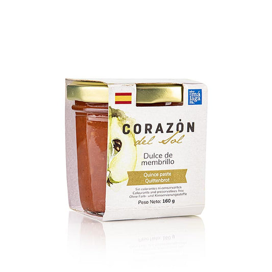 Dulce de Membrillo - Quittenbrot / Quittengelee von Corazon, handgefertigt aus den besten Quitten, süßer fruchtiger Geschmack, feste Konsistenz, vielseitige Delikatesse, 160 g