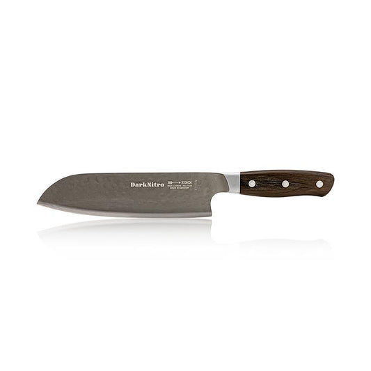 DarkNitro Santoku, 18cm, Dick, 1 St - Präzises und langlebiges Santoku-Messer aus gehärtetem Edelstahl mit ergonomischem Griff für feines Hacken von Gemüse, Fleisch und Fisch