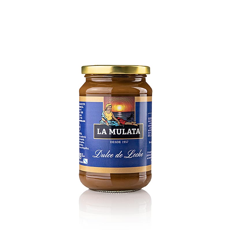 Dulce de Leche, Milch Karamell Sauce, La Mulata, 420 g - Traditionell hergestellte süße Milchcreme aus Galicien, ideal als Brotaufstrich und zur Zubereitung von Eis, Crepes, Pfannkuchen, Pudding und Flan