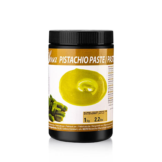 Pistazienpaste von Sosa (44132), 1 kg - Hochwertige Paste aus sorgfältig ausgewählten Pistazien, perfekt für einzigartige Desserts und Backwaren, mit reichem, intensivem Geschmack und cremiger Textur, unverzichtbar für ambitionierte Konditoren und Hobbyköche, in praktischer 1 kg-Packung