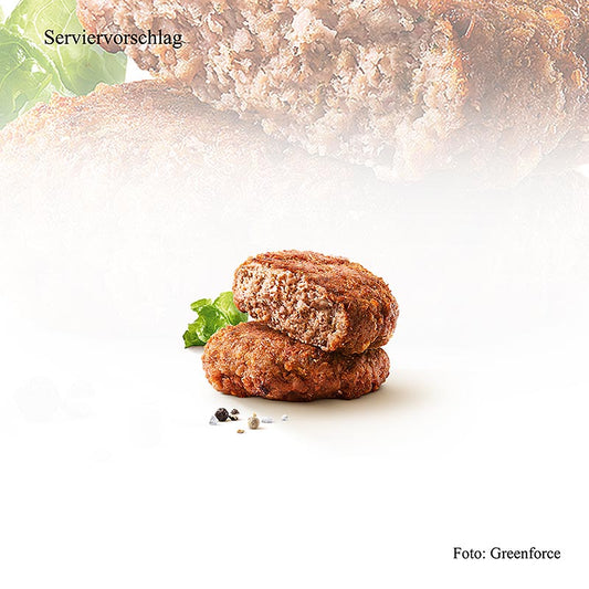 Bild einer Verpackung von Greenforce Mix für vegane Frikadellen, hergestellt aus hochwertigem Erbsenprotein, 125 g