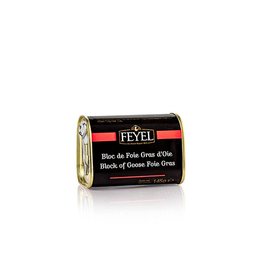 Bloc de Foie gras d'oie, boîte trapézoïdale, Feyel, 145 g