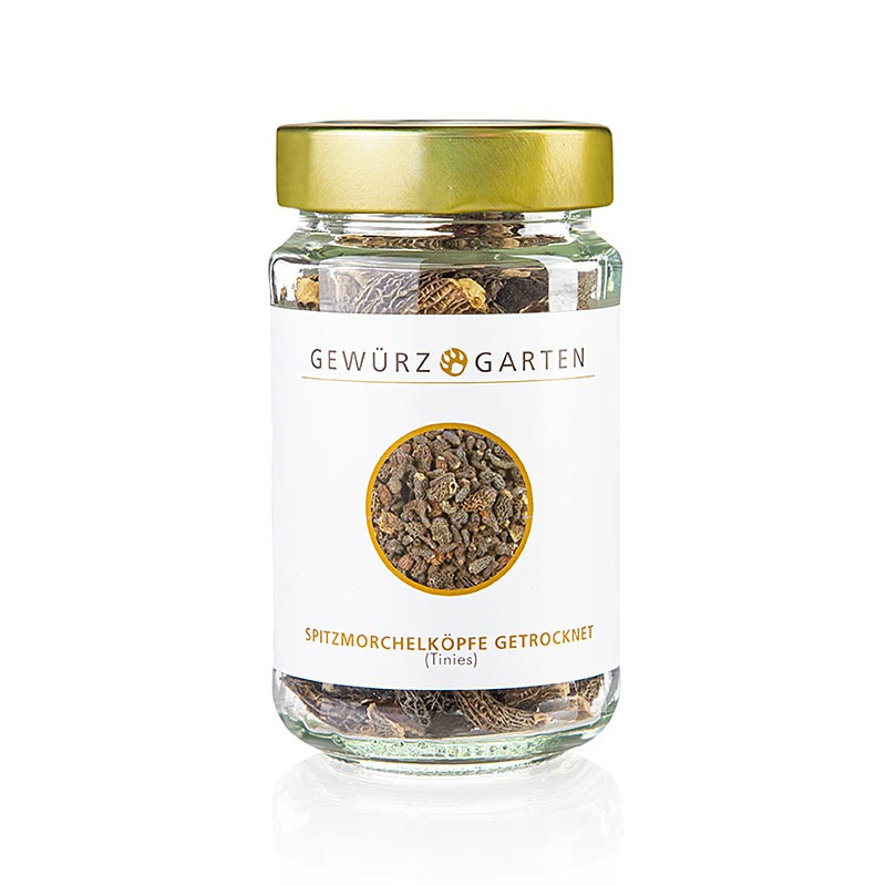 Getrocknete Spitzmorchel-Köpfe von Gewürzgarten Tinies, 30 g - hochwertige Zutat zum Verfeinern von Soßen, Suppen und Risottos, ideal für Hobby- und Profiköche