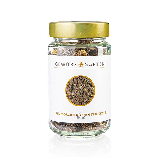 Getrocknete Spitzmorchel-Köpfe von Gewürzgarten Tinies, 30 g - hochwertige Zutat zum Verfeinern von Soßen, Suppen und Risottos, ideal für Hobby- und Profiköche
