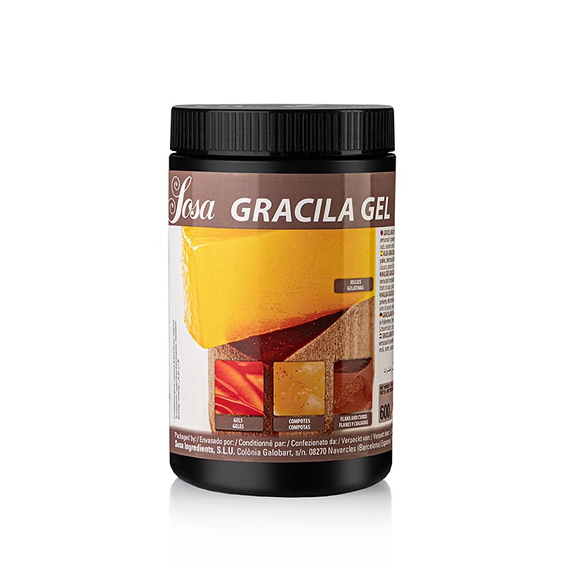 Geliermittel Sosa XP GRACILA GEL, pflanzliches Geliermittel für Desserts, Kuchen, Soßen Geschmacksneutral, klares Finish, geeignet für Vegetarier 600 g