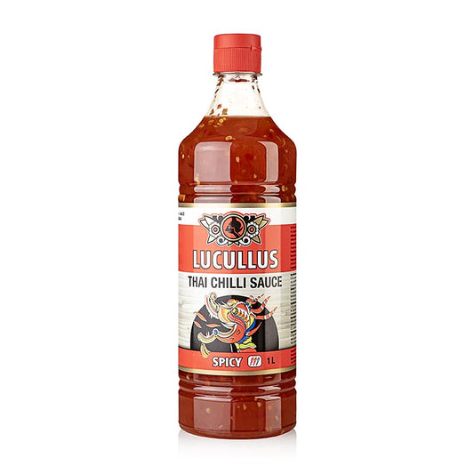 Süß scharfe Chilisauce, LUCULLUS, 1 l - Authentischer thailändischer Geschmack, ideal als Dip oder zum Kochen, perfekt für Liebhaber der asiatischen Küche, 1 Liter Flasche für die Vorratshaltung