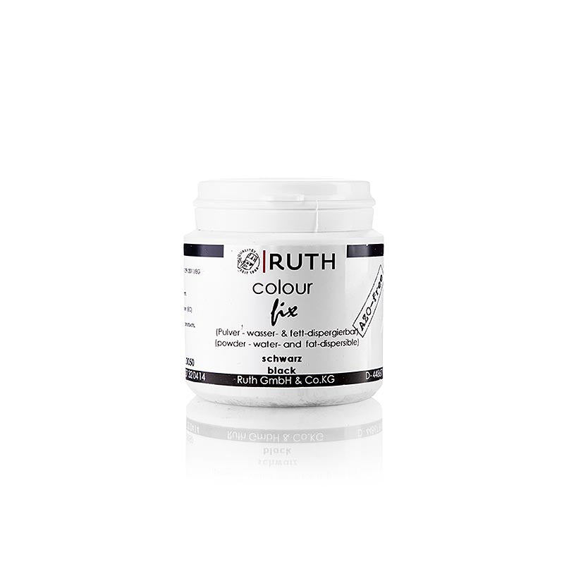 Colorante alimentare nero (carbo/carbone), solubile in acqua e nei grassi, Ruth, 50 g