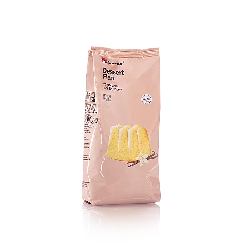 Instantpulver für Flan & Pudding, Vanille Aroma, Carma, 450 g - Hochwertiges Pulver für leckere, cremige Puddings und Puddings, einfach zuzubereiten, mit cremigem Vanillegeschmack, 450g-Beutel