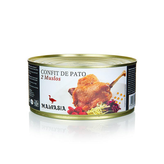 Konfierte Entenkeulen, langsam gebraten in eigenem Fett, verfeinert mit Malvasia-Wein, paarweise verpackt, 800 g