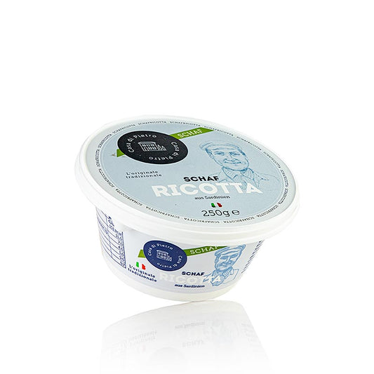 Ricotta Käse aus Schafsmilch, Casa di Pietro, 250 g - Traditionell hergestellter, cremiger italienischer Frischkäse perfekt für süße und herzhafte Gerichte Ideal für Pasta, Toast oder Desserts