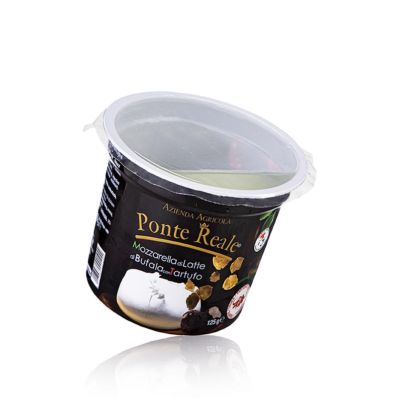 Büffel Mozzarella mit Trüffel, Ponte Reale, 300 g - Luxuriöse Delikatesse aus echtem italienischem Büffelmozzarella und delikatem Trüffelgeschmack, perfekt für besondere Anlässe und Gourmet-Kreationen