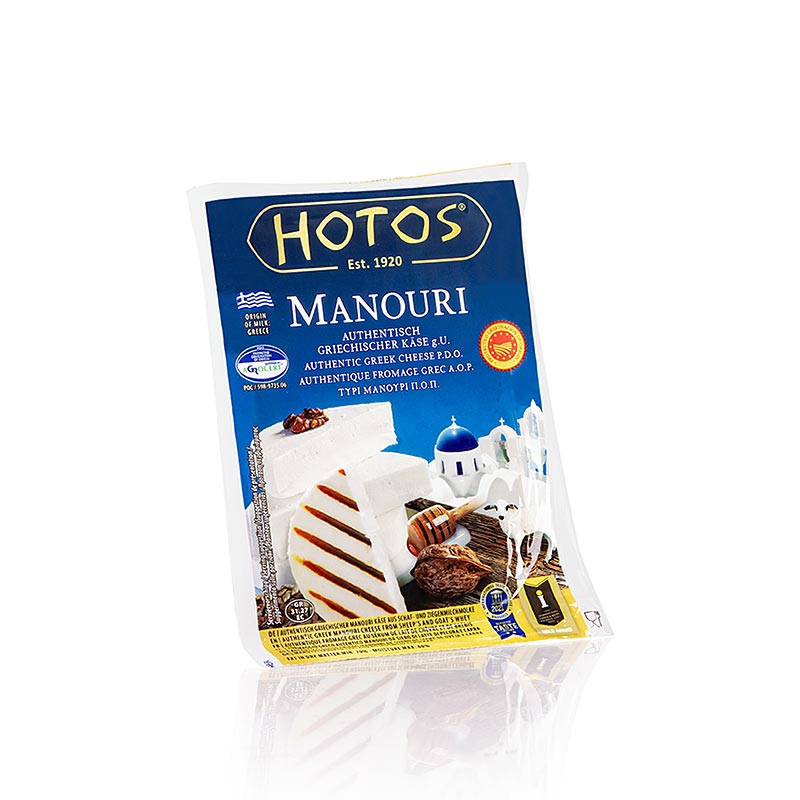 Manouri PDO/gU, Griechischer Käse aus Schafsmilch, Hotos, 200 g - Weicher, cremiger Käse aus Thessalien, hergestellt von lokalen Käsern, perfekt für Feinschmecker