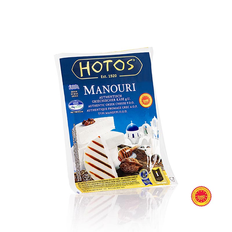 Manouri DOP/PD, formaggio greco prodotto con latte di pecora, Hotos, 200 g