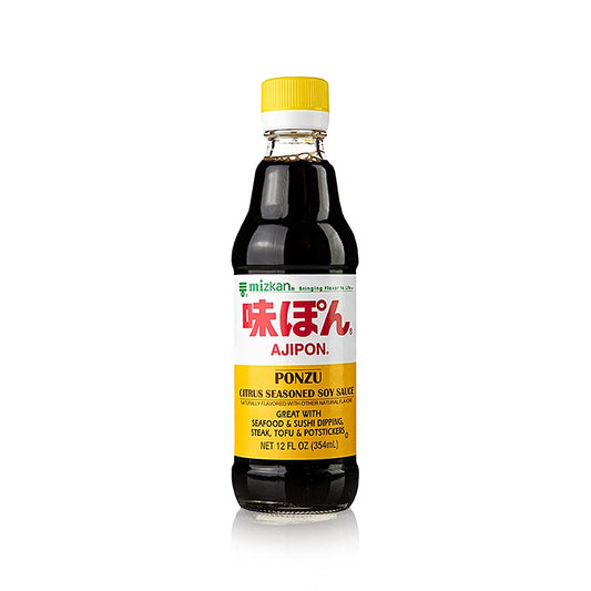 Soja Sauce mit Zitrusfruchtsaft, Mizkan, 354 ml - Japanische Sojasauce angereichert mit frischem Zitrusfruchtsaft, perfekt für Sushi und gegrilltes Fleisch und Gemüse