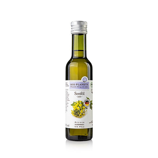 Bio Senföl von Planéte, nativ, kaltgepresst, 250 ml, ideal zum Verfeinern von Dressings, Marinaden und Soßen