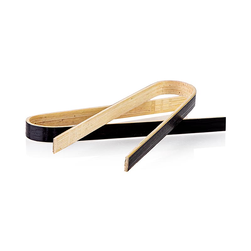 Pincette en bois de bambou jetable, 9cm, noir, 20 pces