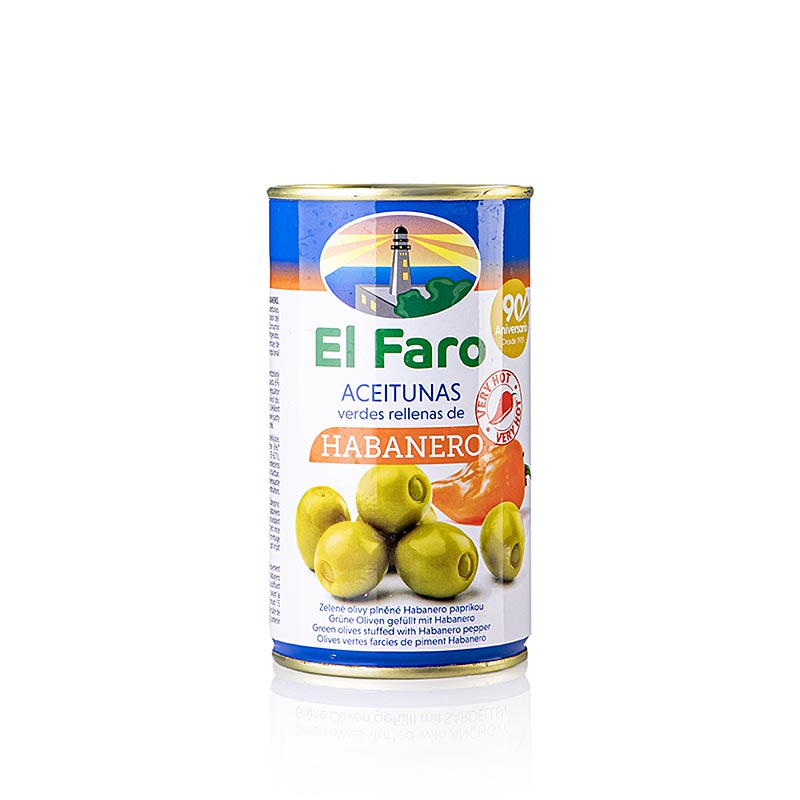 Olive verdi con peperoncino habanero, El Faro, 350 g