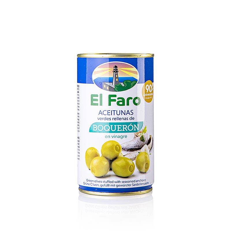 Olive verdi con boqueron di acciughe (aceto di acciughe), El Faro, 350 g