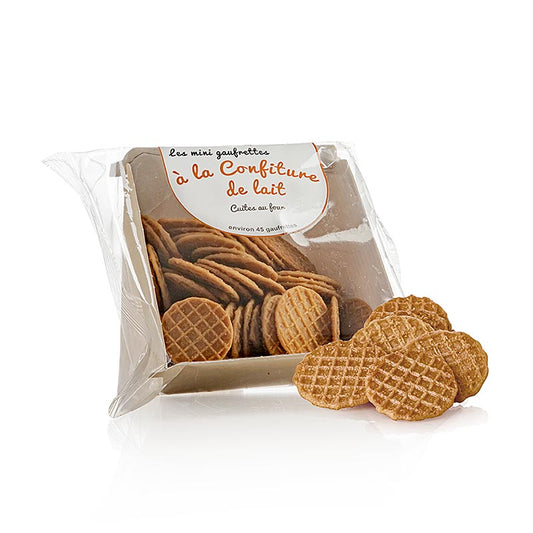 Leckere Barsnack Gaufrettes - französische Mini-Waffeln mit Dulce de Leche (Karamell) - 50 g, ideal als süßer Snack für zwischendurch