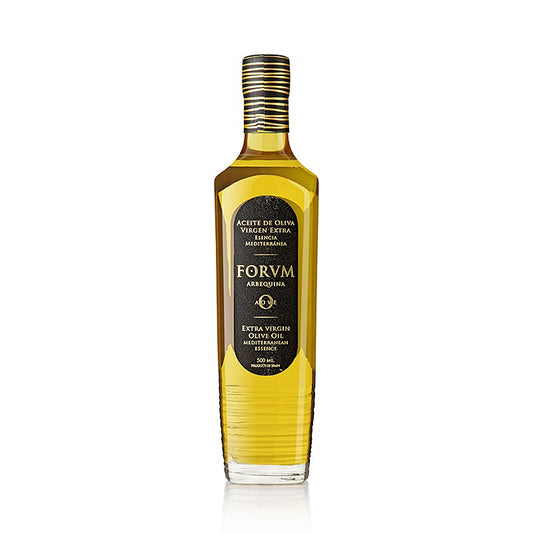 Natives Olivenöl Extra Arbequina, FORVM, 500 ml - Hochwertiges, mildes Olivenöl aus der Arbequina-Olive, ideal zum Verfeinern von Gerichten und für Salate und Dressings geeignet, kaltgepresst und ungefiltert, in der Schweiz erhältlich