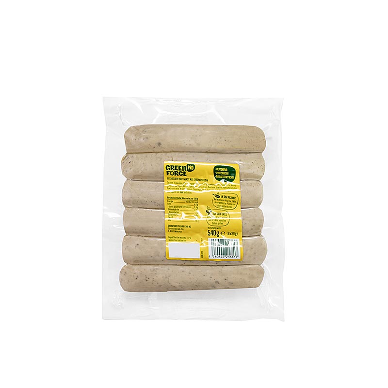 Greenforce saucisse à rôtir végétalienne à base de protéines de pois, fraîche, 540 g, 6 x 90g