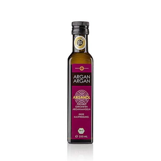 Geröstetes, traditionell hergestelltes und biologisch zertifiziertes Arganöl aus Marokko, 250 ml