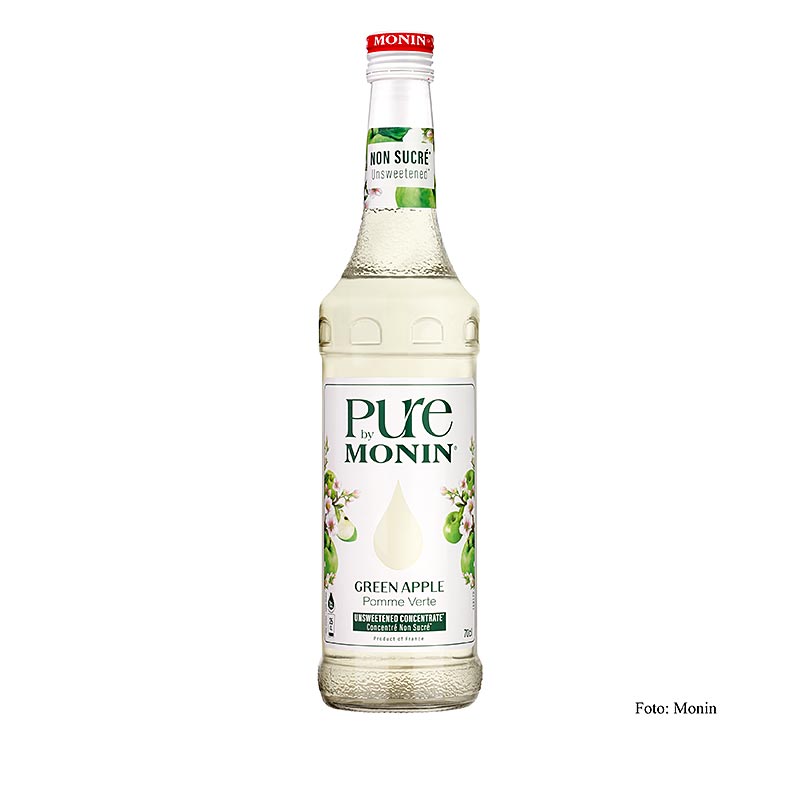 Monin PURE - Grüner Apfel (Grüner Apfel), ungesüßt, 1:25, 700 ml - Sirup ohne Zuckerzusatz für köstliche Getränke und Desserts, vielseitig einsetzbar für Hobbyköche und Profis, authentischer Geschmack von grünen Äpfeln