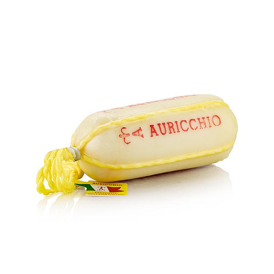 Leckerer Provolone Salamino Pasta Filata Käse von Auricchio, ca 900 g, aus Kuhmilch hergestellt, mit würzigem, leicht säuerlichem Geschmack und charakteristischer Salami-Form, perfekt für Käsetafel, Würzen von Gerichten oder puren Genuss