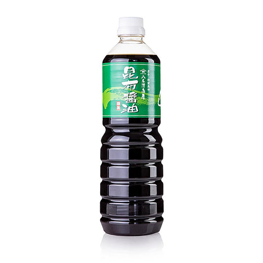 Sojasauce Konbu Shoyu aus Yagisawa, Japan, 1 l, salzreduziert, mit natürlichem Umami von Konbu-Algen, perfekt für Liebhaber der japanischen Küche