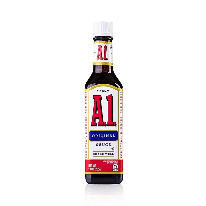 Bild einer 245 ml Flasche A1 Steak Sauce, perfekt für Steaks und gegrilltes Fleisch