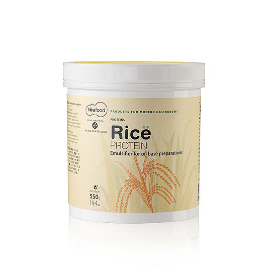 Hochwertiges Reisprotein von TÖUFOOD in einer praktischen 550g-Packung, vielseitig einsetzbar in Smoothies, Backwaren und Gerichten Laktose- und glutenfreie pflanzliche Proteinquelle mit neutralem Geschmack