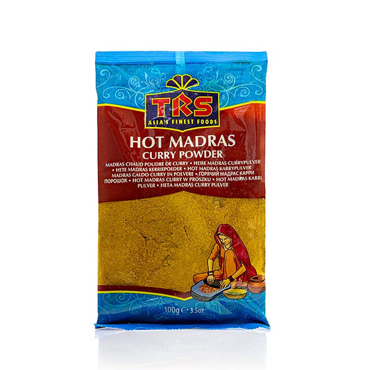 Curry Pulver - Hot Madras, scharf, 100 g - Authentisches indisches Gewürz mit intensiven Aromen und würziger Schärfe, hergestellt in der Schweiz