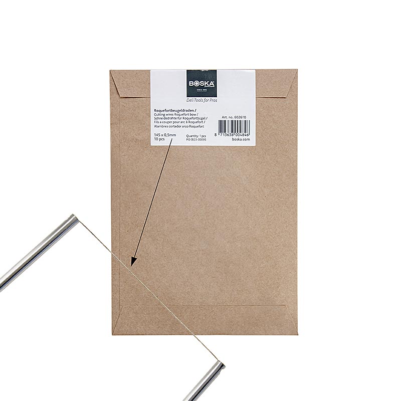Ersatzdrähte für Roquefortbogen Drahtschneidemesser Käsedraht 14 cm, 10 St - Hochwertige Ersatzdrähte für präzises Schneiden von Käse