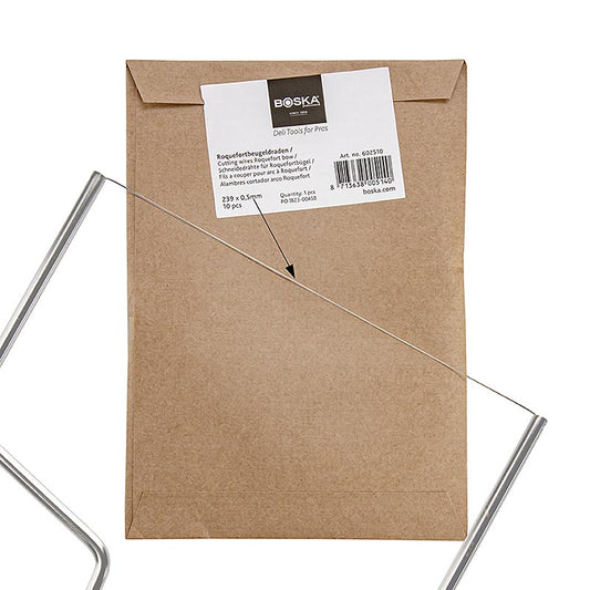 Ersatzdrähte für Roquefortbogen (Drahtschneidemesser/Käsedraht) 24 cm, 10 St - Hochwertige Verarbeitung, langlebig und passend für 24 cm Drahtschneidemesser, ideal für Liebhaber von Roquefort und anderen Weichkäsen - Kaufen Sie Ersatzdrähte für Roquefortbogen in der Schweiz