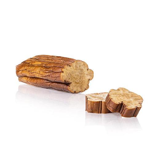 Geräucherter Daikonrettich, auch als Iburigakko bekannt, eine japanische Delikatesse in 130 g-Packung