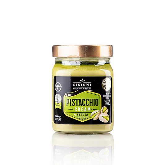 Pistazien Auftrich mit Stevia, vegan, Sisinni, 380 g - köstlicher, zuckerfreier Aufstrich mit Pistazien und Stevia, ideal für eine vegane Ernährung