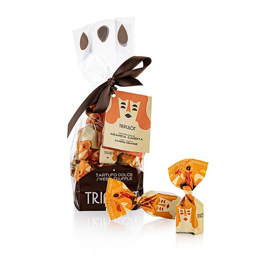 Tartuflanghe trifulòt - Trüffelpralinen Alba mini, Orange 180 g, leckere Schokoladenpralinen mit Trüffelaroma, perfekt für Genießer