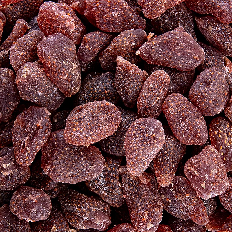 Getrocknete, gezuckerte und geschwefelte Erdbeeren mit süßem und intensivem Geschmack, perfekt als Frühstückstopping oder für unterwegs Kaufen Sie Erdbeeren, getrocknet, in der Schweiz