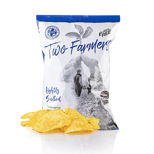 Zwei Bauern - Kartoffelchips Leicht Gesalzen, 150 g - Natürlich hergestellte Kartoffelchips mit nur einer Prise Salz, knusprig und köstlich